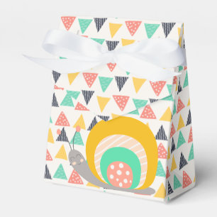 Happy Snail on Triangles Favour Box