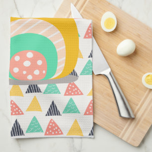 Happy Snail on Triangles Tea Towel
