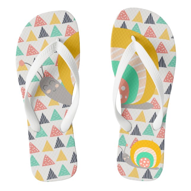 Happy Snail on Triangles Thongs (Footbed)