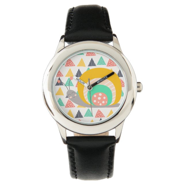 Happy Snail on Triangles Watch (Front)