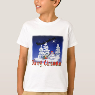 Happy snow man at Christmas time T-Shirt