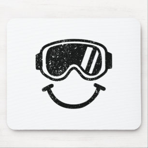 Happy Snowboarding And Skiing Goggles T Shirt Kids Mouse Pad
