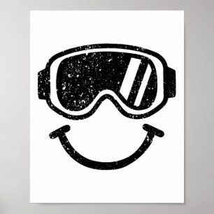 Happy Snowboarding And Skiing Goggles T Shirt Kids Poster