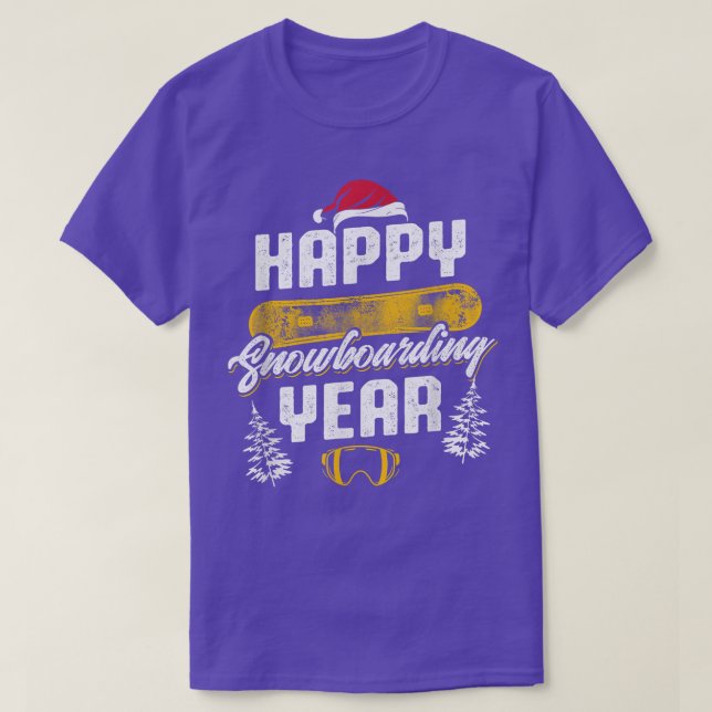 Happy Snowboarding Year Winter Holiday  T-Shirt (Design Front)
