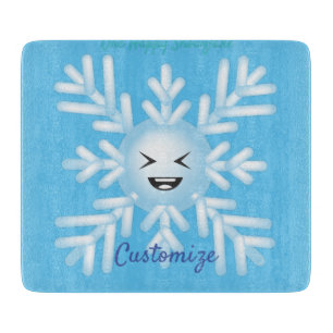 Happy Snowflake Emoticon Thunder_Cove Cutting Board