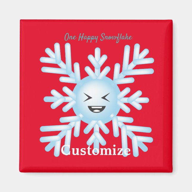 Happy Snowflake Emoticon Thunder_Cove  Magnet (Front)
