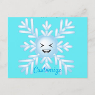 Happy Snowflake Emoticon Thunder_Cove Postcard
