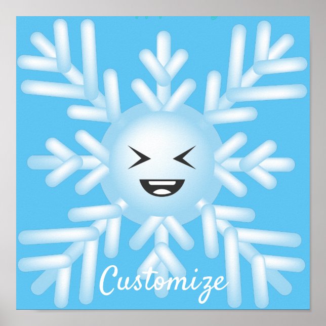Happy Snowflake Emoticon Thunder_Cove  Poster (Front)
