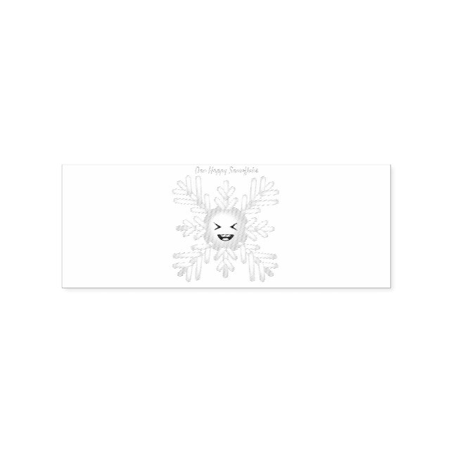 Happy Snowflake Emoticon Thunder_Cove  Rubber Stamp (Imprint)