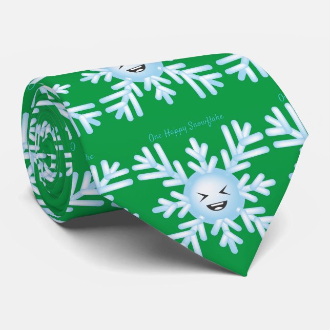 Happy Snowflake Emoticon Thunder_Cove Tie (Rolled)