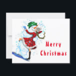 Happy Snowman and Girl Dance Tango Merry Christmas<br><div class="desc">Happy Snowman and Girl Dance Tango Christmas Party Fun Cartoon Drawing - Choose / Add Your Unique Text / Name / Colour - Make Your Special Gift - Resize and move or remove and add elements / text with customisation tool ! Drawing and Design by MIGNED. Please see my other...</div>