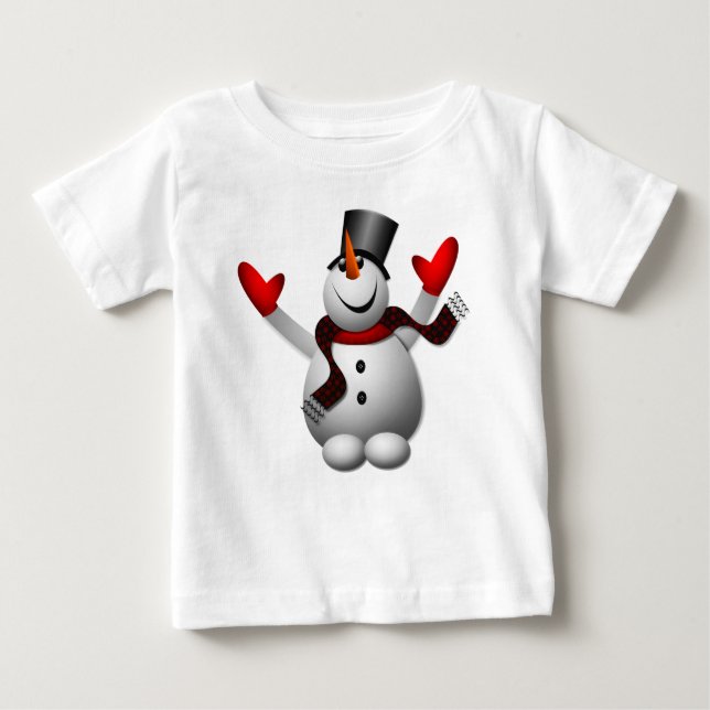 Happy Snowman Baby T-Shirt (Front)