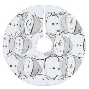 Happy Snowman Brushed Polyester Tree Skirt