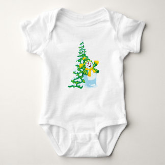 Happy Snowman Cartoon Baby Bodysuit