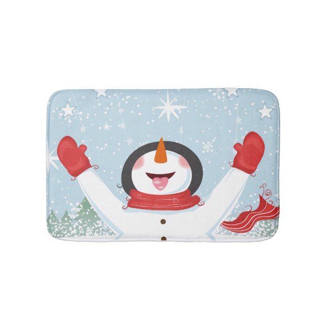 Happy Snowman Chrismas Bathmat (Front)