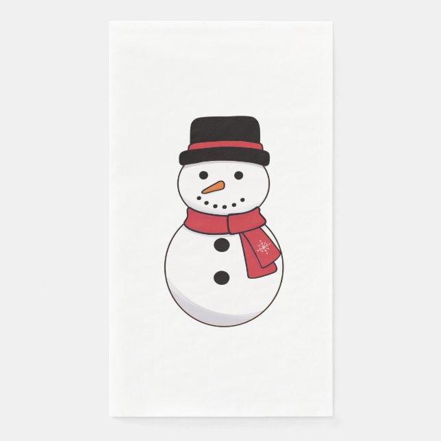 Happy Snowman Christmas Holiday Napkin (Front)