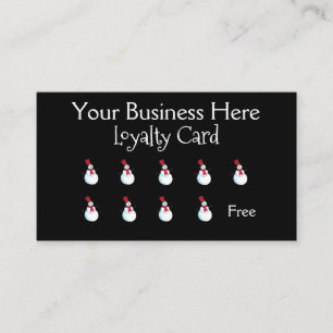 Happy Snowman Christmas Loyalty Card