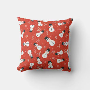 Happy Snowman Christmas - Winter - Holiday Pattern Cushion