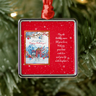 Happy Snowman Customise Metal Ornament
