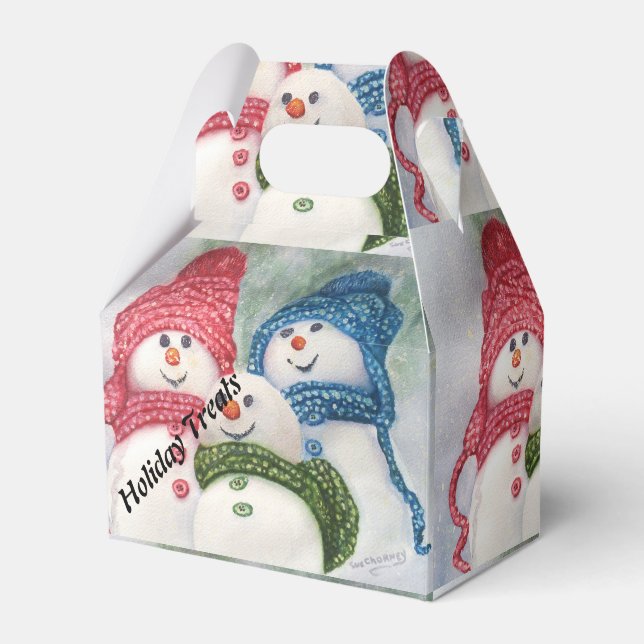 HAPPY SNOWMAN FAMILY FAVOUR BOX (Front Side)