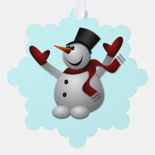 Happy Snowman Funny Christmas Ornament Card
