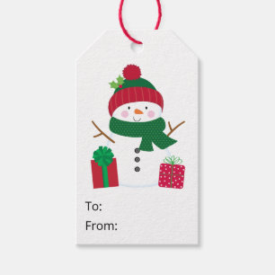 Happy Snowman Gift Tags