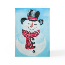 Happy Snowman Greeting Card