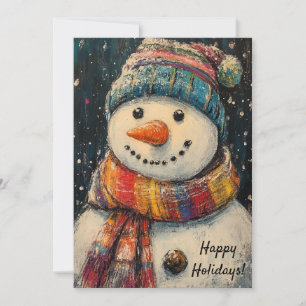 Happy Snowman Holiday Card