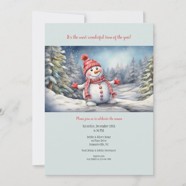 Happy Snowman Invitation (Front)