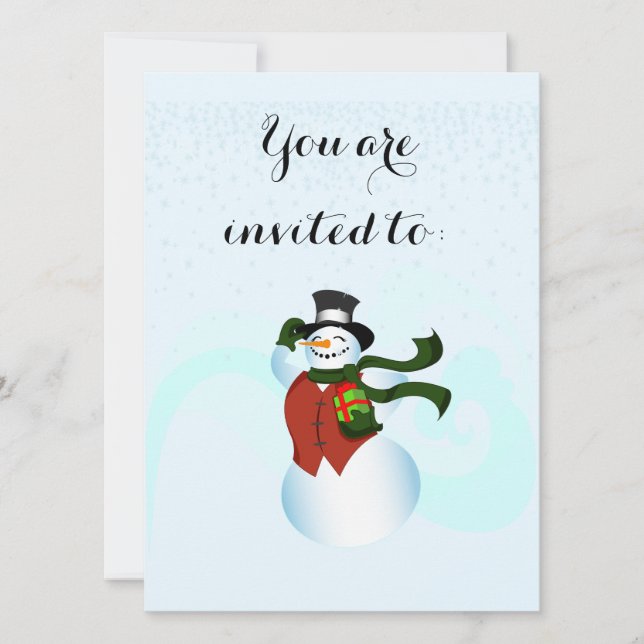 Happy Snowman Invitation (Front)