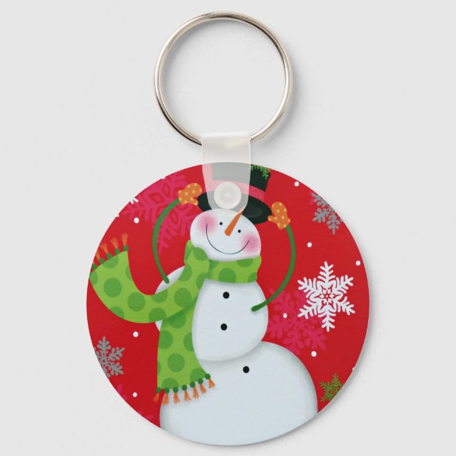 Happy Snowman  Key Ring (Front)
