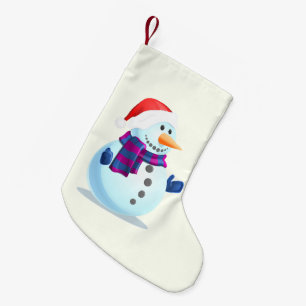 Happy Snowman - Merry Christmas Small Christmas Stocking