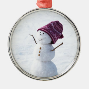 Happy Snowman Metal Tree Decoration