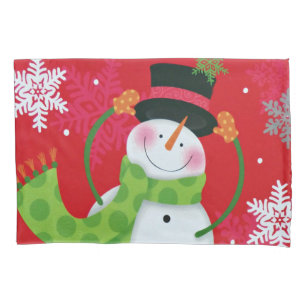 Happy Snowman Pillowcase
