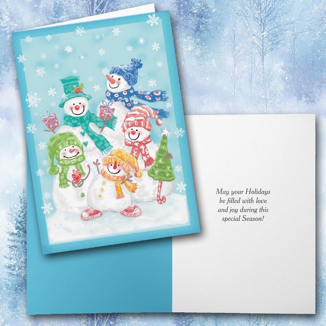 Happy Snowman Retro Christmas Card (Creator Uploaded)
