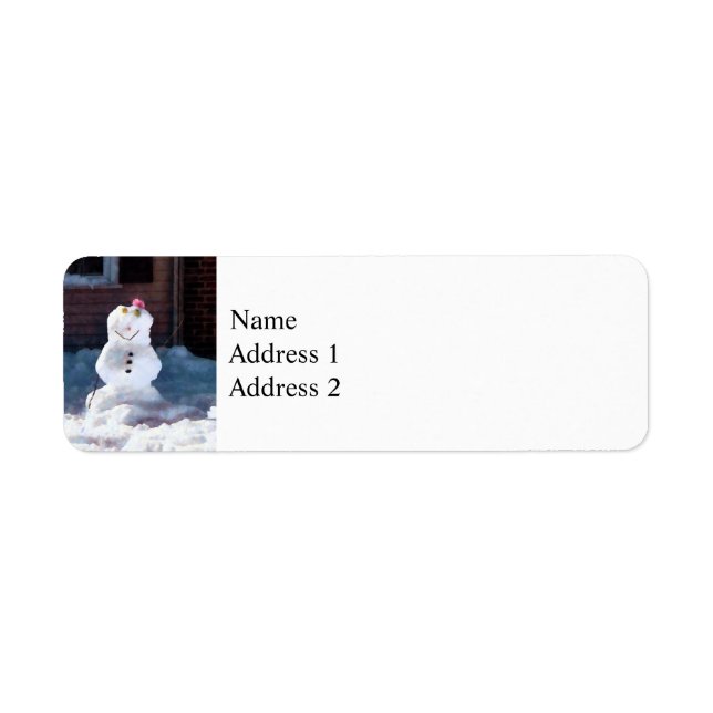 Happy Snowman Return Address Label (Front)