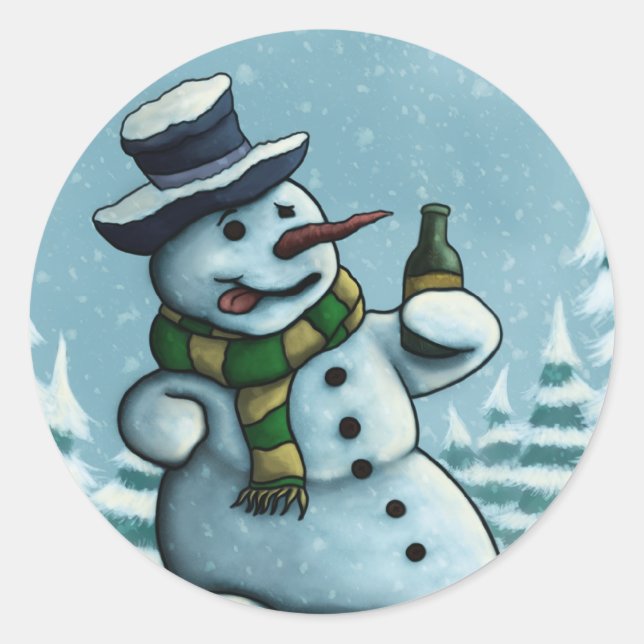 happy snowman sticker (Front)