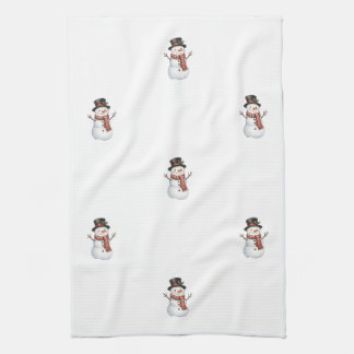 Happy Snowman Tea Towel