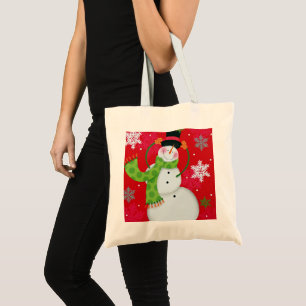 Happy Snowman Tote Bag