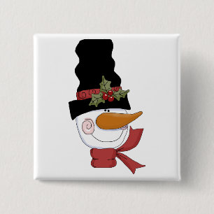 Happy Snowman Tshirts and Gifts 15 Cm Square Badge