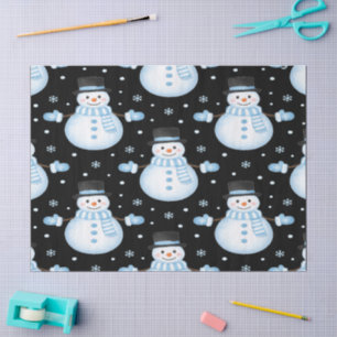 Happy Snowman Vibes Frosty Christmas Designs Tissue Paper