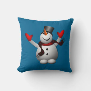Happy Snowman Winter Fun Cushion
