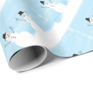 Happy Snowman Wrapping Paper