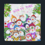 Happy Snowmans Christmas Bandanna<br><div class="desc">Christmas Bandanas with Happy Snowmans Merry Christmas Party Funny Drawing Cartoon Snowman and Text - Choose / Add Your Unique Text / Font / Colour - Make Your Special Bandanna Gift - Resize and move or remove and add elements / image with customisation tool ! - Drawing and Design by...</div>