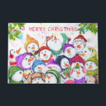 Happy Snowmans Christmas Doormat<br><div class="desc">Christmas Doormats with Happy Snowmans Merry Christmas Party Funny Drawing Cartoon Snowman Celebration Doormat - Customisable - or Choose / Add Your Unique Text / Font / Colour - Make Your Special Gift - Resize and move or remove and add elements / image with Customisation tool ! - Drawing and...</div>