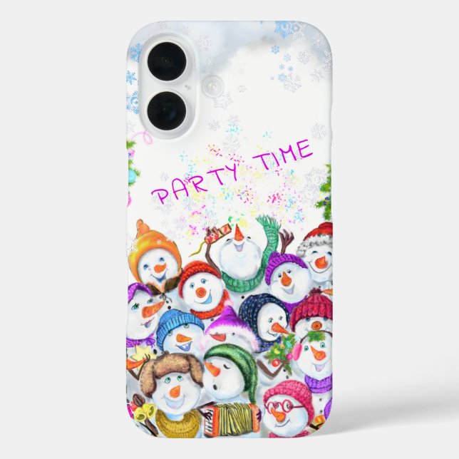 Happy Snowmans Christmas iPhone Case (Back)