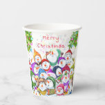 Happy Snowmans Christmas Paper Cups<br><div class="desc">Christmas Paper Cups with Happy Snowmans Merry Christmas Party Funny Drawing Cartoon Snowman Celebration Party Cups - or Choose / Add Your Unique Text / Font / Colour - Make Your Special Gift - Resize and move or remove and add elements / image with customisation tool ! - Drawing and...</div>