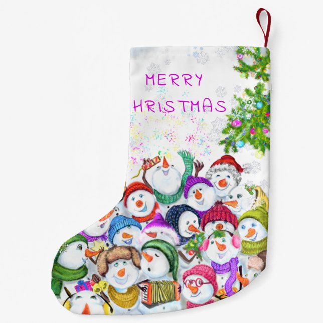 Happy Snowmans Christmas Stocking (Back)