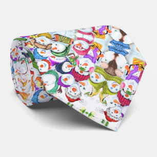 Happy Snowmans Merry Christmas Party Neck Tie