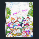 Happy Snowmans Merry Christmas Party Notebook<br><div class="desc">Happy Snowmans Merry Christmas Party Funny Drawing Cartoon Snowman Celebration - Choose / Add Your Unique Text / Font / Colour - Make Your Special Gift - Resize and move or remove and add elements / image with customisation tool ! - Drawing and Design by MIGNED. You can also transfer...</div>